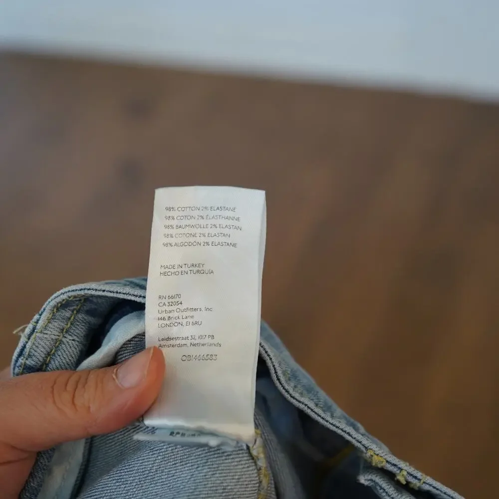 Free People We The Free Tex Slim High Rise Button Fly Jeans Women's 25‎ Blue Y2K